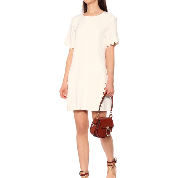 NWT Chloé Scalloped Crêpe Minidress FR36 - Picture 1 of 10